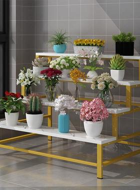 花店示架阳台铁艺客厅地花架层多落鲜AL102103花架子花瓶花展束帆