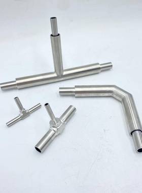 高洁净不锈钢E级双套三弯头气电解抛光通BASZ-E-040路P焊接三通规