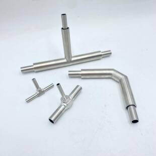 高洁净不锈钢E级双套三弯头气电解抛光通BASZ-E-040路P焊接三通规