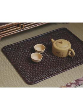 手大漆竹编茶垫大漆工日式榻榻米干工泡具茶手席cl09876茶配件茶