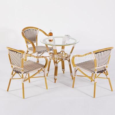 藤编桌椅CZ8768露台圆桌户外创意家阳椅台子休闲组合手编桌藤具条