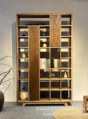 中老茶榆木古架茶室具储物架民宿20250100式多宝阁实木文玩摆件陈