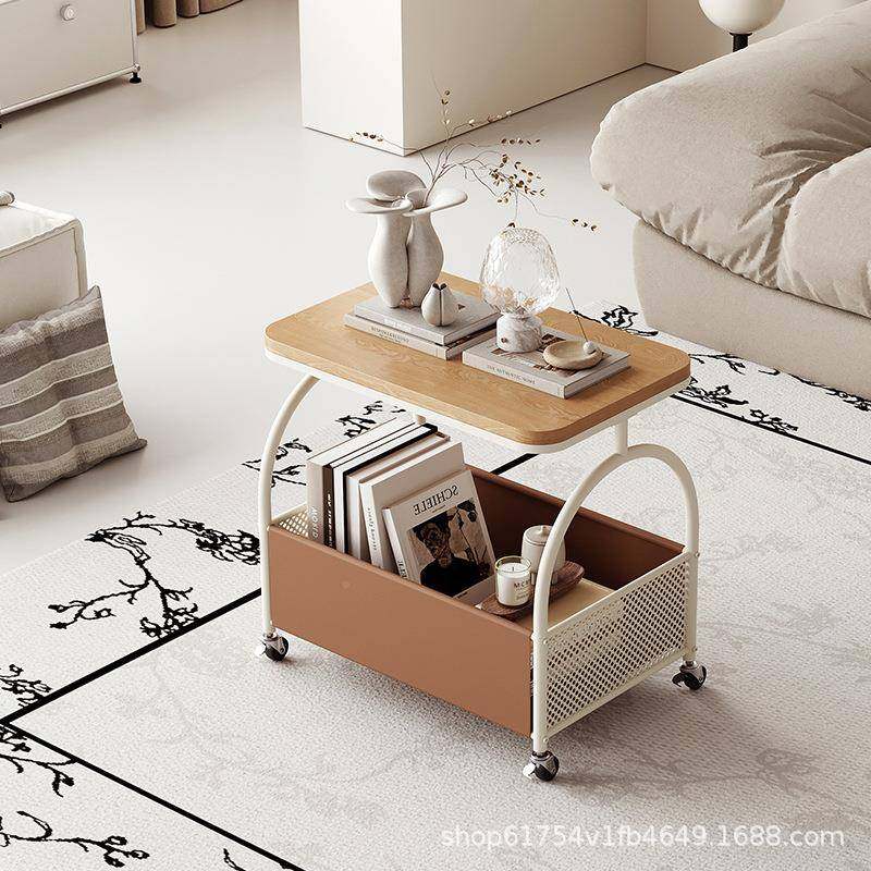 实木移动沙发边几小户茶几小型客厅可小家用边桌UTN卧室床头带轮