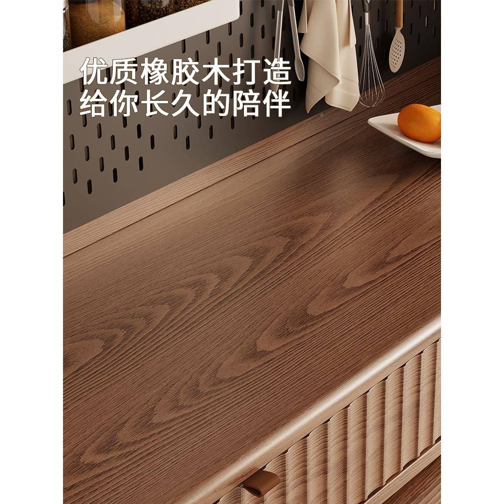 实木餐边厅柜餐桌QIH一体厅靠墙柜储高物柜餐带折叠餐桌橱柜客酒
