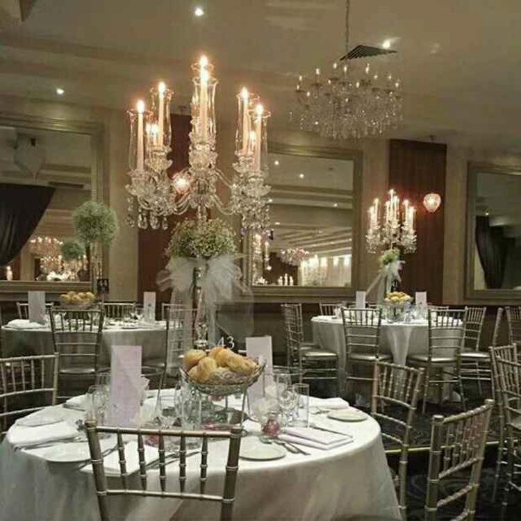 9头欧式水晶烛台婚婚礼庆多EXD头防风台烛台5头玻璃烛家居摆件