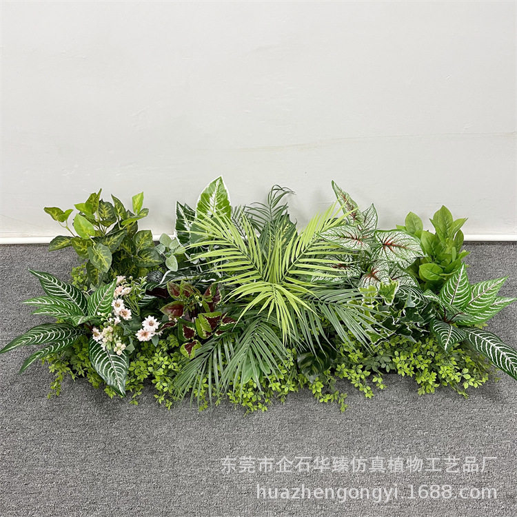 仿真绿植套装组合假花仿真花卉隔断花槽花箱售楼部餐厅装饰花草