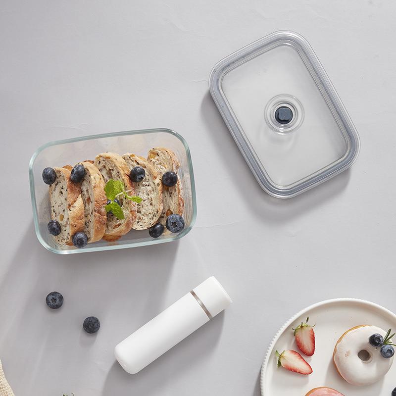 ?长方形家用动抽真空玻饭人璃保鲜盒抽气级密F76T8756封冰箱电收