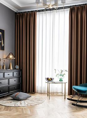 全遮窗帘免打孔卧室光XUZ飘窗出品租房宿舍阳办公室可定成客厅遮