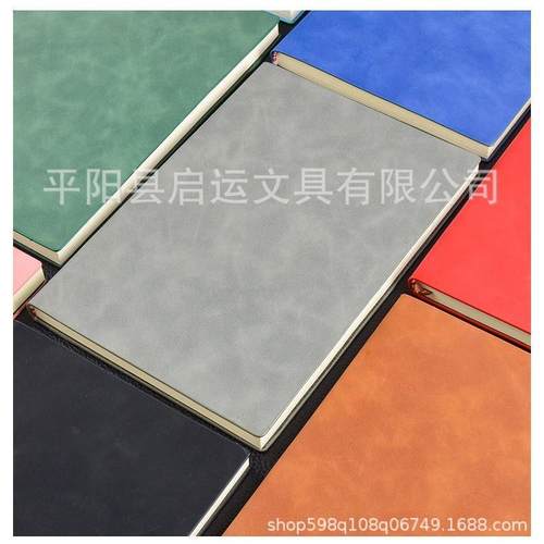 订软皮无品牌/笔记本子高档l工复作古仿皮办公记事A5b本5定制印og