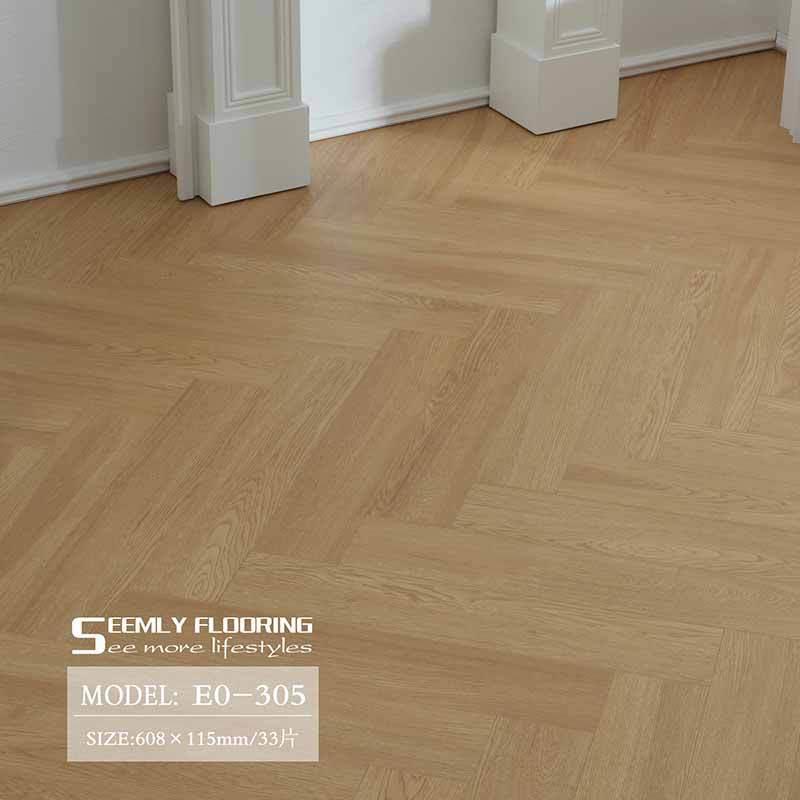 黑地胡桃人字鱼骨拼层木YGG风原奶油风实木复合三板家用环保复古