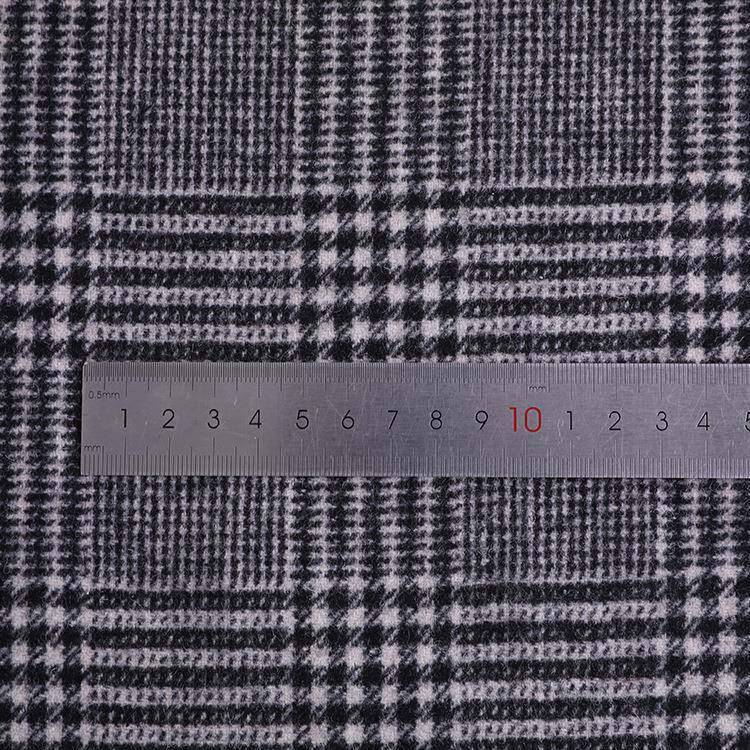 白现货黑格千鸟JPF格布料0呢面料毛8羊毛双面呢大衣服装面料