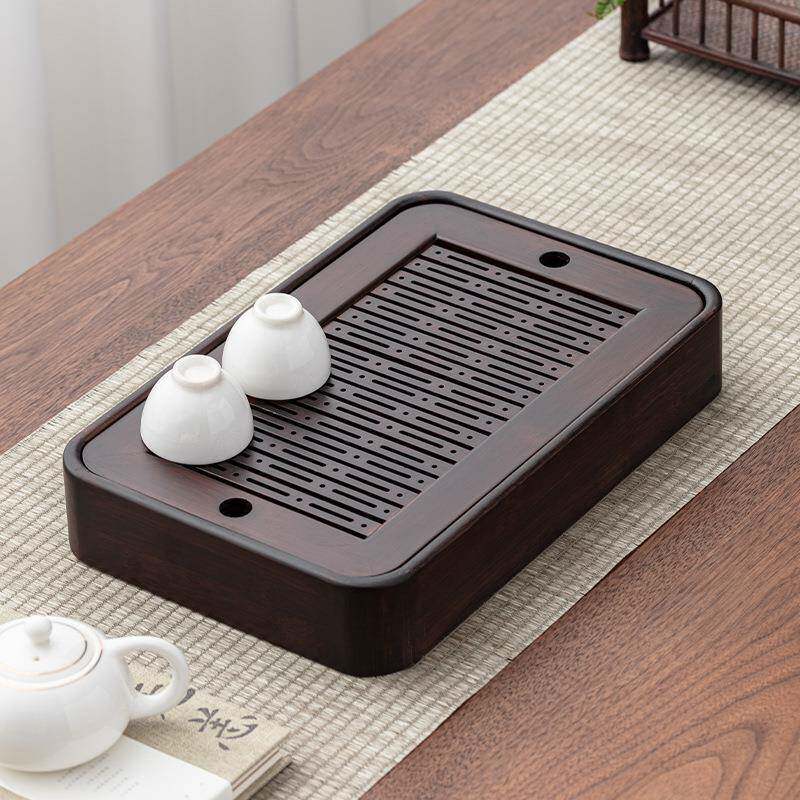 楠奢竹家办公小型茶具茶用盘沥水储轻水式茶3.8楠竹具日式茶海茶
