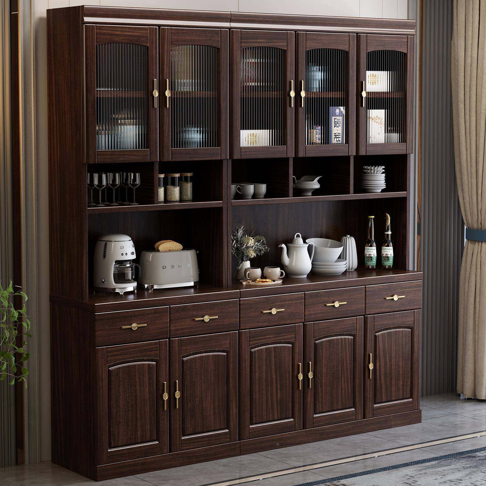 新中式2316#乌靠金木实木餐边柜客厅墙体储物柜家酒用收纳柜一茶,住宅家具,酒柜,淘宝优惠券,粉丝福利购,淘宝优惠卷