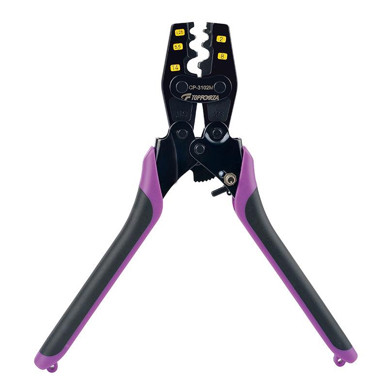 拓伏锐双色柄Y压O裸端子轮接钳压线钳冷压接钳子象鼻TSE子棘端钳