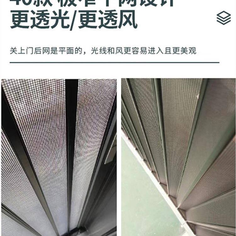 金刚网折叠纱门平网防盗带锁防猫狗老鼠铝合金无轨隐形推拉式沙门
