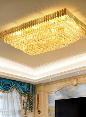 2205新款欧D式长方形水晶灯吊灯L89405E吸顶灯奢华灯长方形客厅具