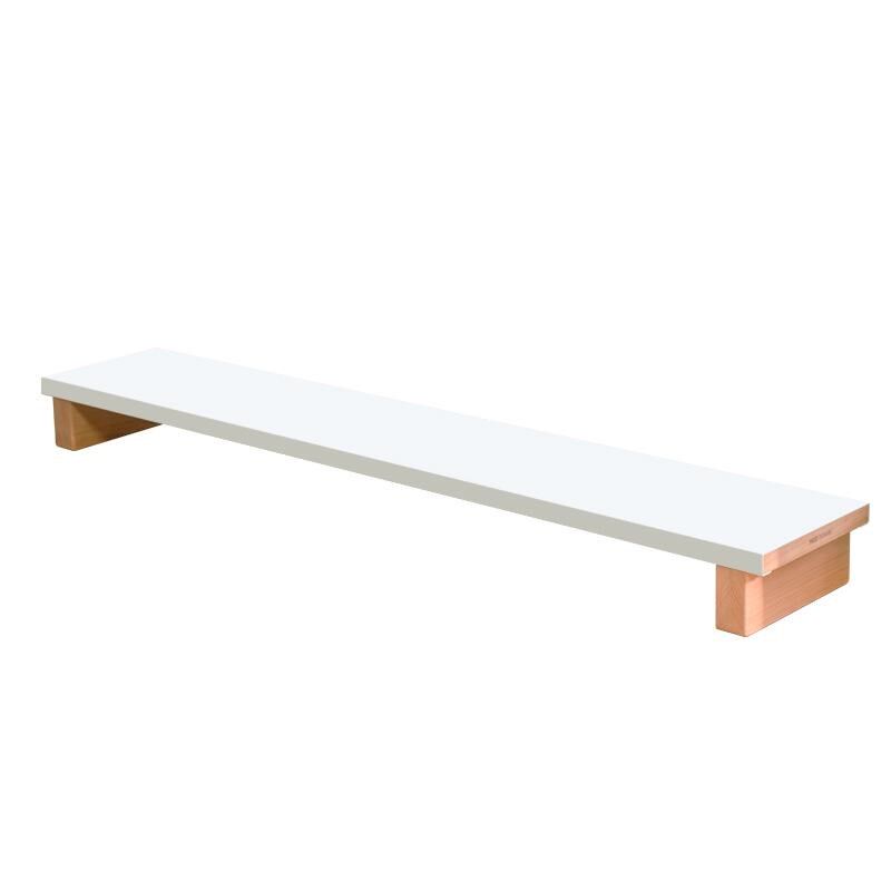 MOZI碳钢实木显示器增高架可夹机械臂桌面台式电脑支架收纳置物架