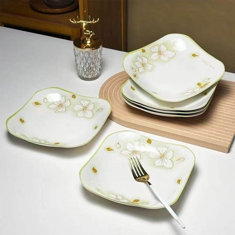 新款黄金叶方盘八英寸 微波炉洗碗机可用家用方盘,餐饮具,盘,淘宝优惠券,粉丝福利购,淘宝优惠卷