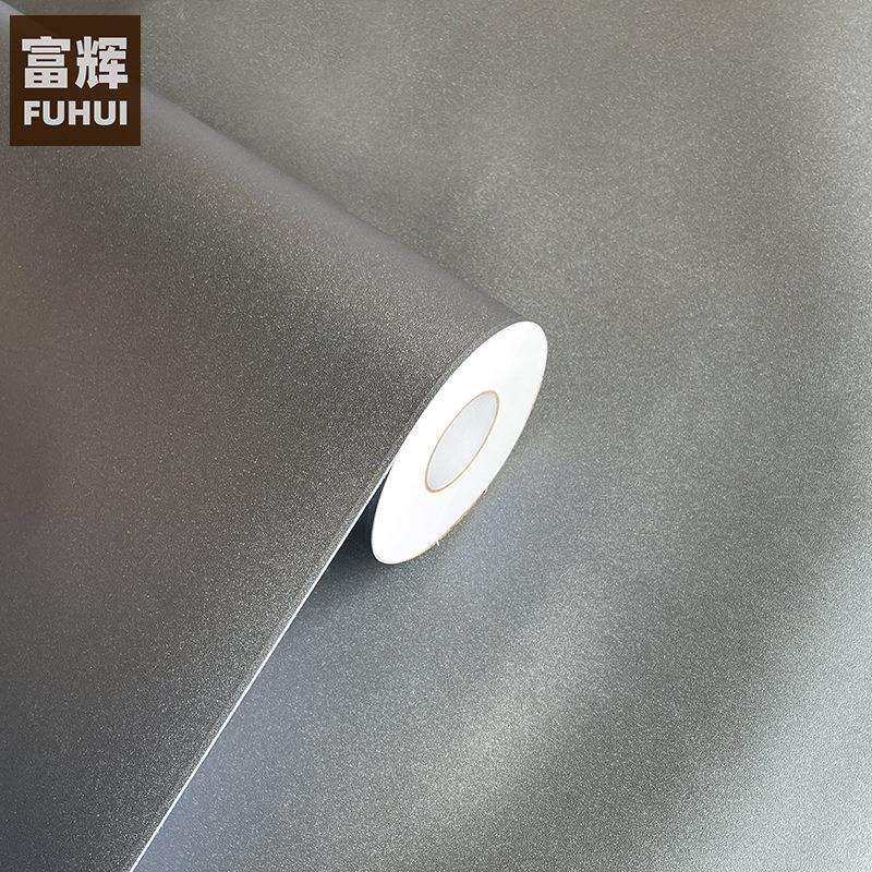 银灰色磨砂闪点墙纸壁纸自粘PVC金属质感家具翻新贴防水防潮加厚