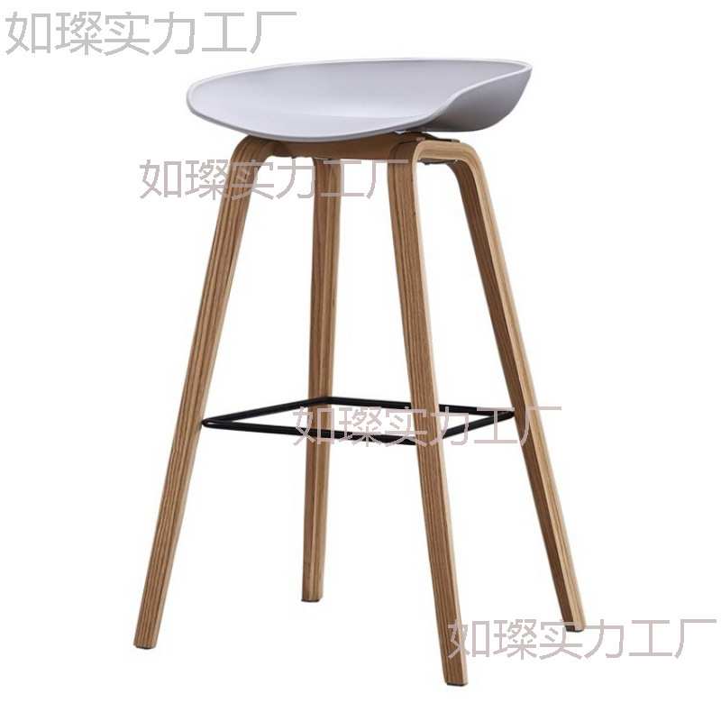 高脚凳吧台高凳子吧椅高脚椅酒吧椅前台木腿咖啡厅吧台凳座椅