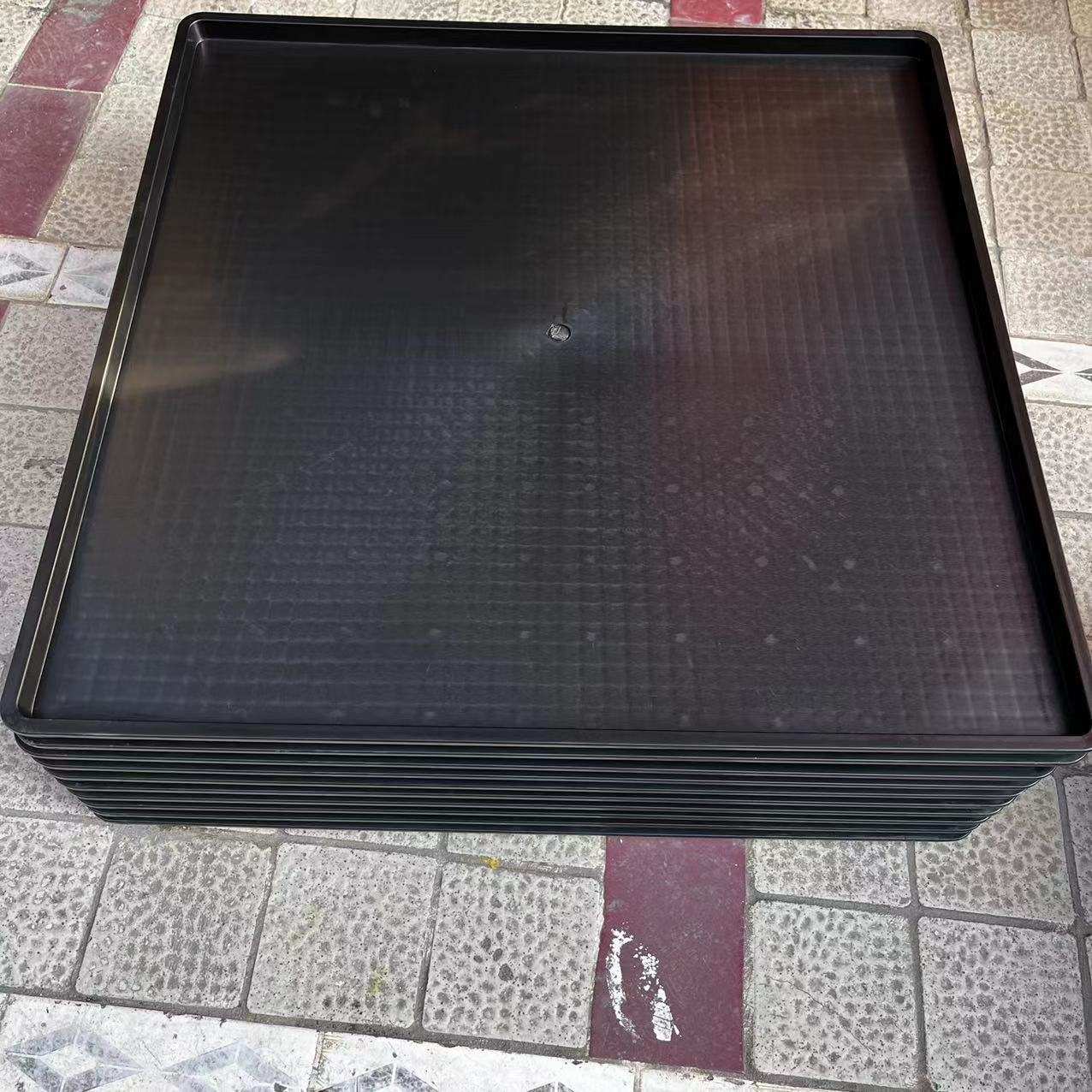 梅州车间配件存放浅防静电塑料方箱65*65*4cm耐摔导电塑胶方盘