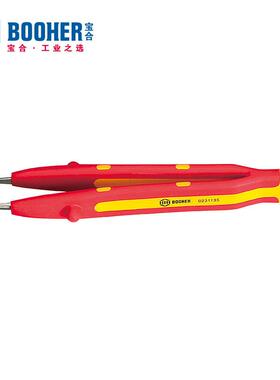合(booher)双色绝缘针尖无齿镊子134mm 0231135