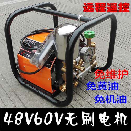 奇力48V60v直流无刷电机双缸柱塞泵农用打机压水泵喷雾器
