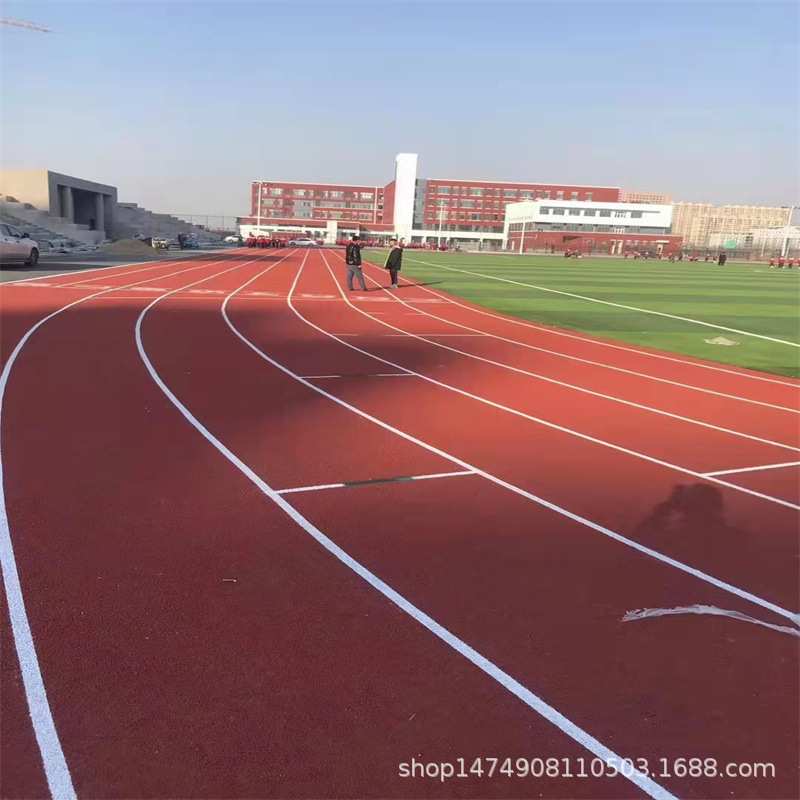 学校操场塑胶跑道 透气混合型健身步道 预制型体育场运动跑道