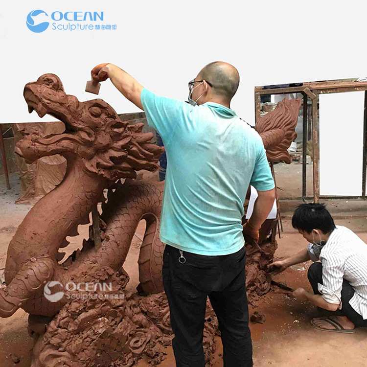 清远铸铜雕塑 龙雕塑摆件 大门口风水雕塑