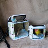 鹦鹉四季 便携外出包透气斜跨虎皮玄风牡丹鸟笼子透明凉席可视可拆