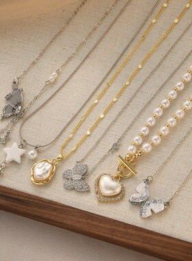 设计感珍珠项链爆款时尚奢仿小众