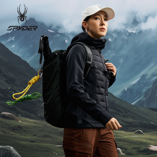 SPYDER蜘蛛秋冬女子保暖不臃肿蓬松鹅绒短款 连帽轻羽绒服25CF202W