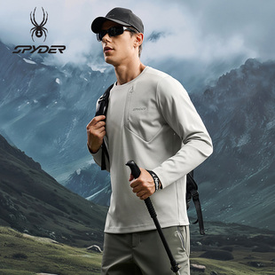 圆领T恤25CF415M 休闲运动长袖 SPYDER蜘蛛秋季 男吸湿速干透气修身