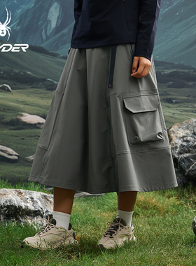 SPYDER蜘蛛秋冬女子防泼水耐磨休闲中长款半身裙立体贴袋25CF520W