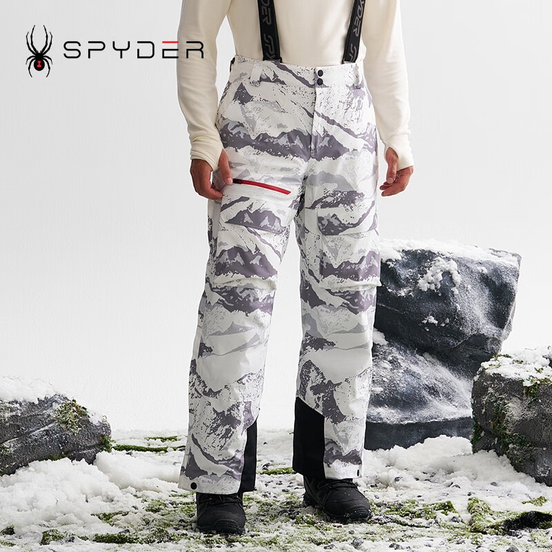 SPYDER蜘蛛秋冬男女SKI PRO防水防风保暖滑雪背带长裤24CF551U