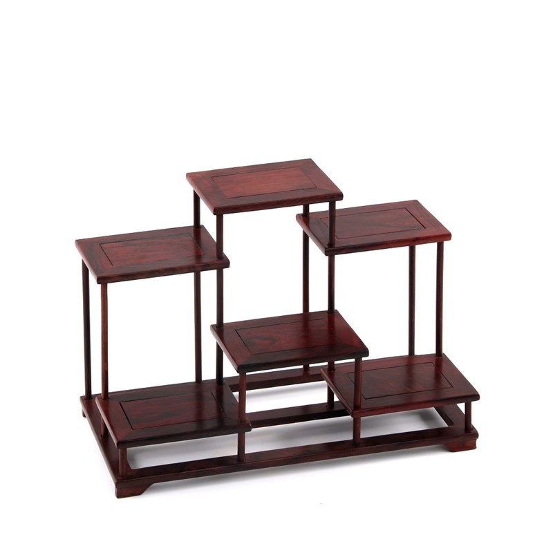 红酸枝小博古架中式多宝阁紫砂壶茶具架盆景摆件榫卯结构实木架子