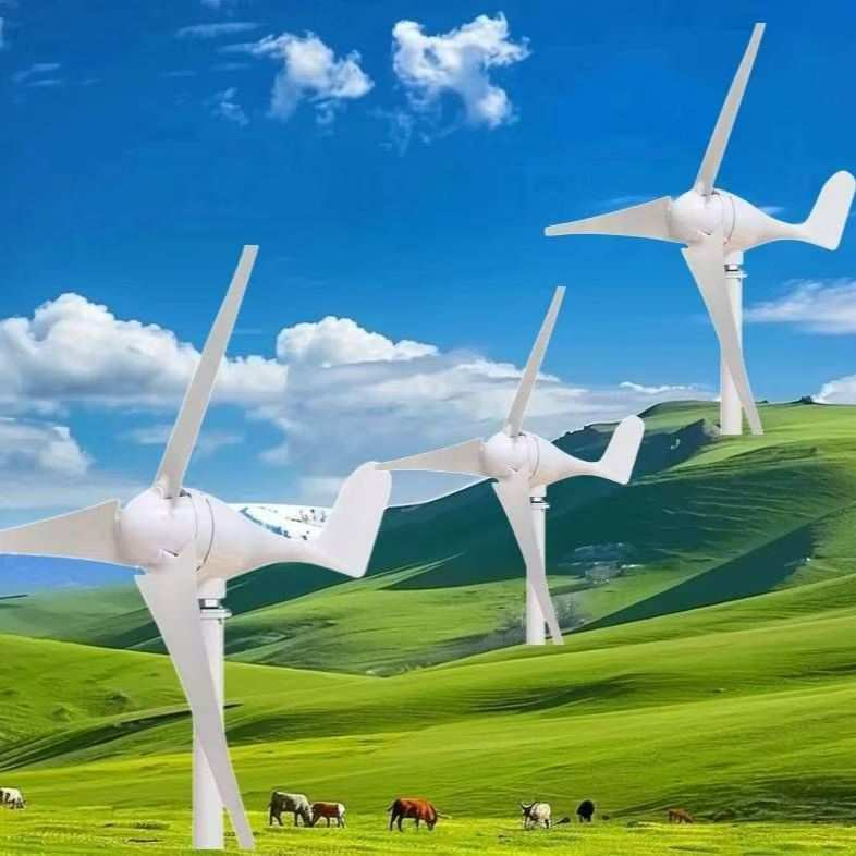户外家用风力永磁发电机发电小型12v24v风光风能互补照明款