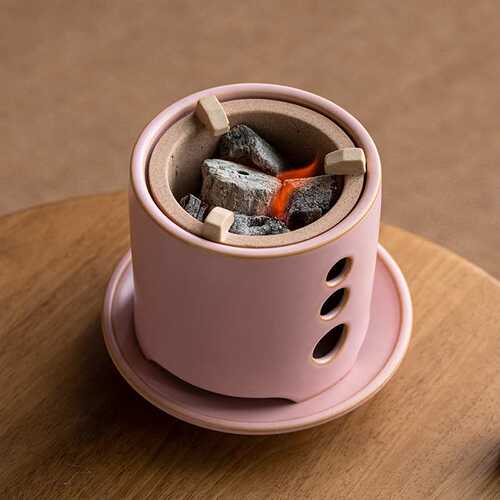 围炉煮茶烤火炉子茶炉煮茶炭炉陶罐煮茶罐粉色少女小清新家用碳炉