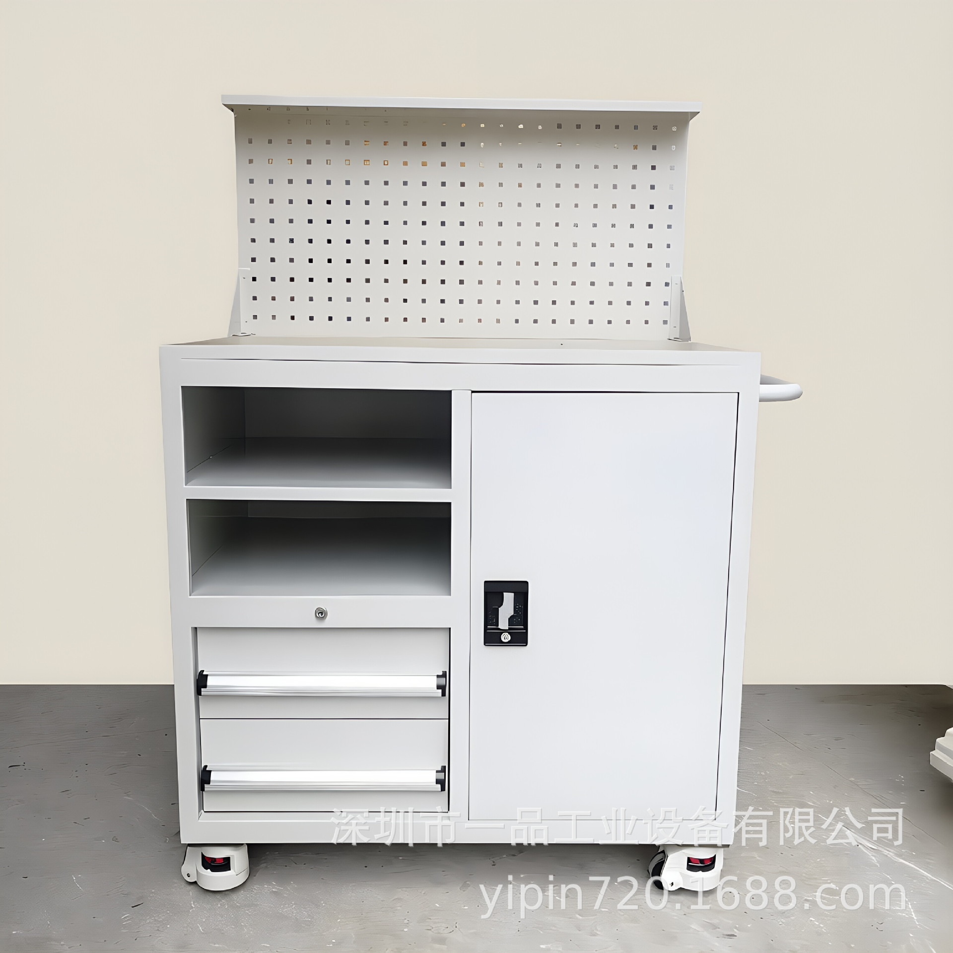 重型移动多用途工具车带挂板抽屉