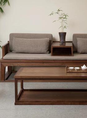 新中式中罗床北美黑胡桃木实木罗汉汉床现ZHZ-XT-0代式沙发厅两用