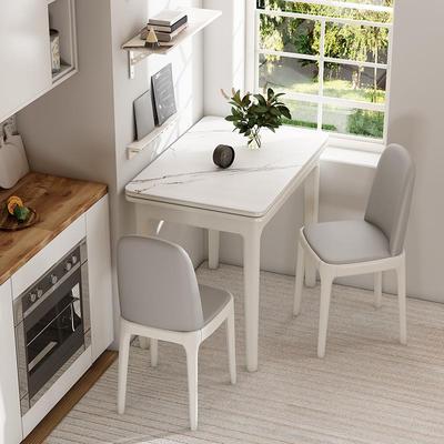 代岩板户EBO型小折叠餐桌家用可伸缩实木桌餐椅组合现简约轻奢饭