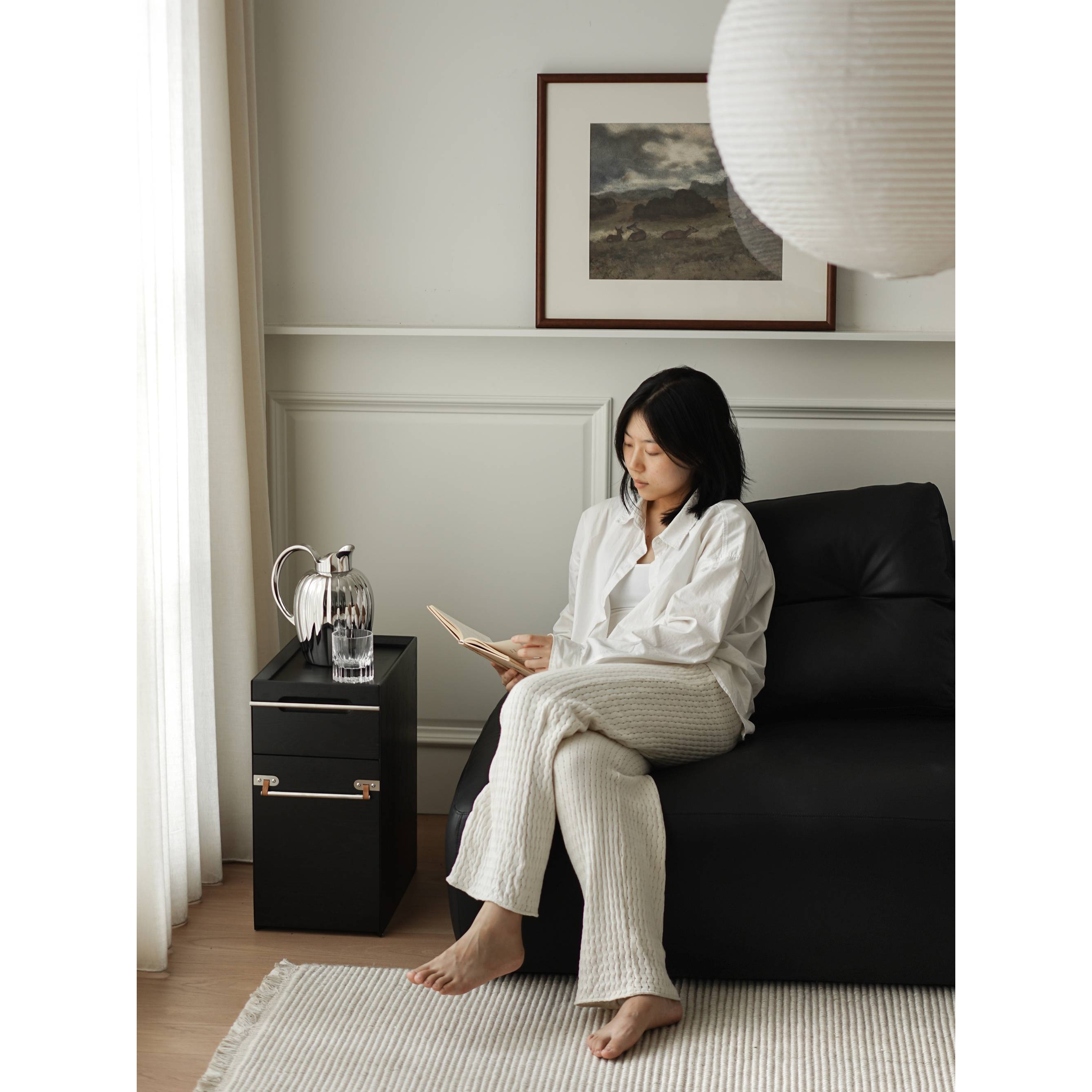 5V集木室物所西班牙床头柜家用卧室小型实木现代简约极窄小茶几简