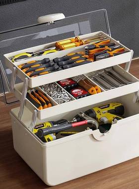 ?工电具收PCQ纳箱家用五金多功量能工配零件大容层透明整理储物多