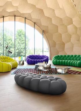 简约现设计师窝意意式沙发Roche代b53726obois足球蜂BUB创BLE布艺