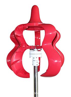 白色宝葫芦型垂直启轴风力发电100w机红10风0-500W微风动光互补风