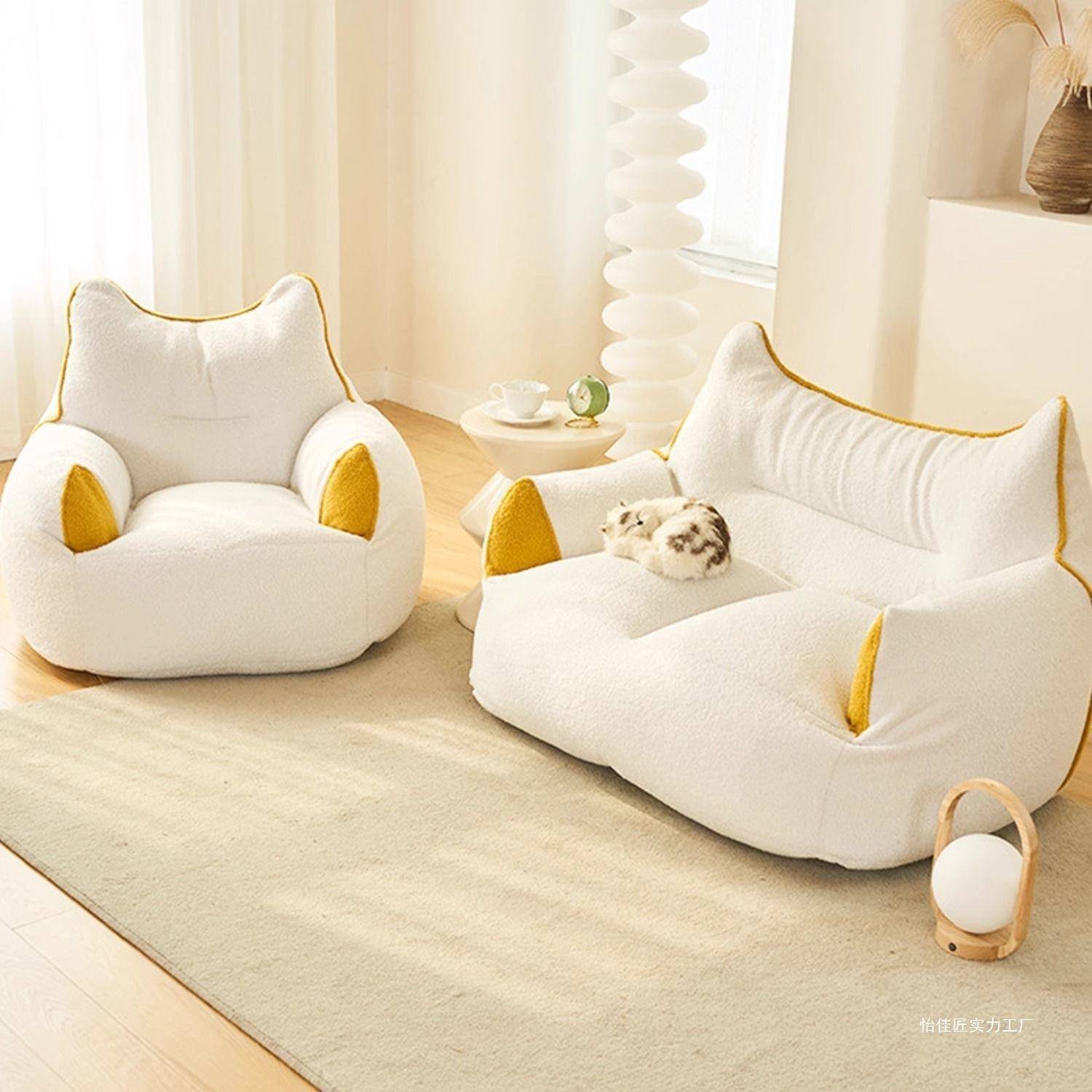 懒人沙发可躺可睡MTO红小单人沙发卧室榻榻网躺椅小户型阳台休米