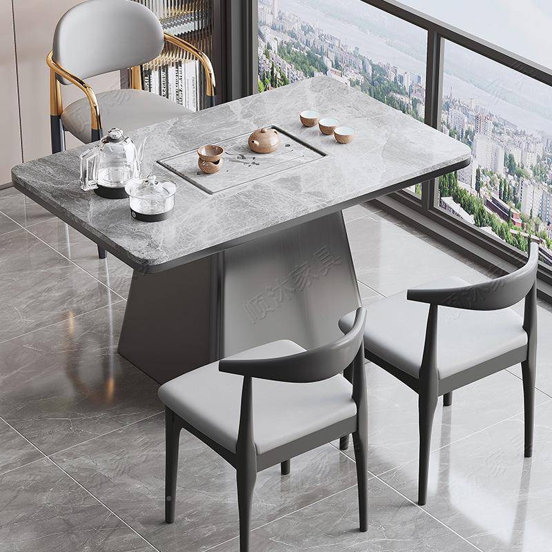 M&轻奢阳茶桌QJC椅组合小户型茶台台2025新款代岩板约现家简用泡