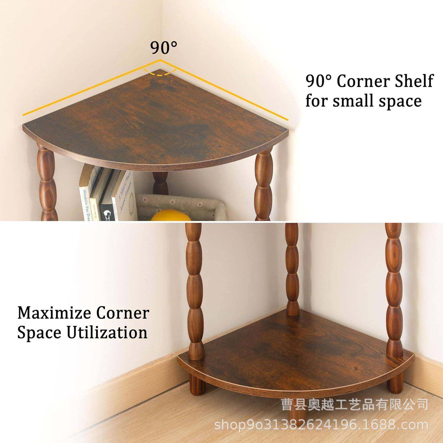 法式花橡复古置物架落胶地架小户型中古风三AY-715角花架古风置物,收纳整理,书桌收纳置物架,淘宝优惠券,粉丝福利购,淘宝优惠卷