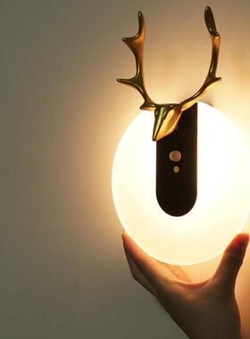 智能体感应灯家过用道led充电光式自动声控楼道磁90405人吸壁灯小