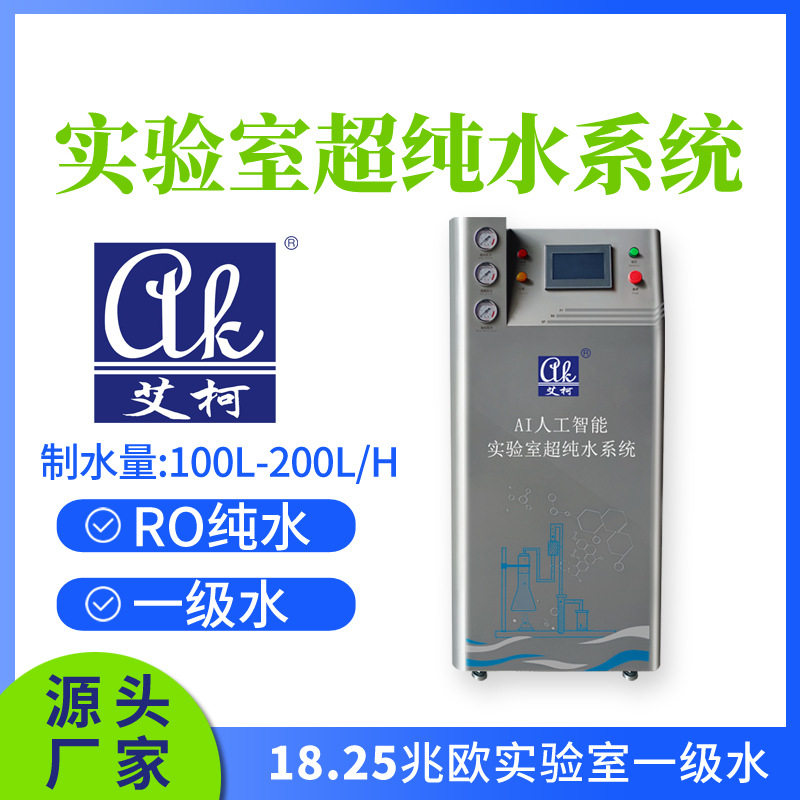 艾柯实验室超纯水仪 100L-200L/H 化学实验室用超纯水三级水设备